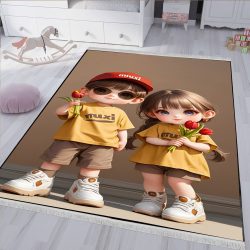 فرشینه چاپی کودکانه طرح دختر پسر کوچولو